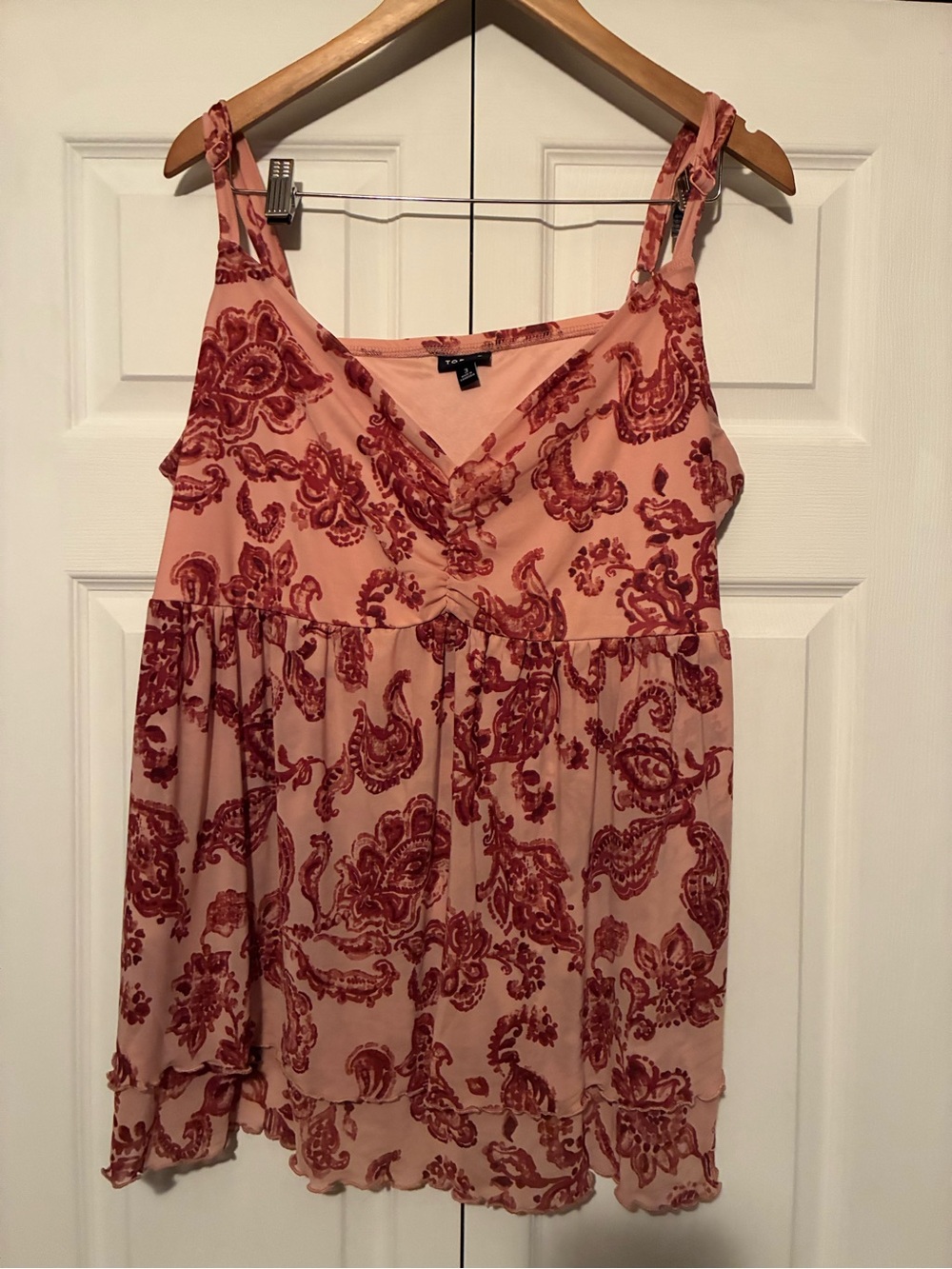 torrid Pink Paisley Tiered V-Neck Camisole